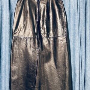 Classic Black Leather Midi Skirt | Timeless Wardrobe Staple